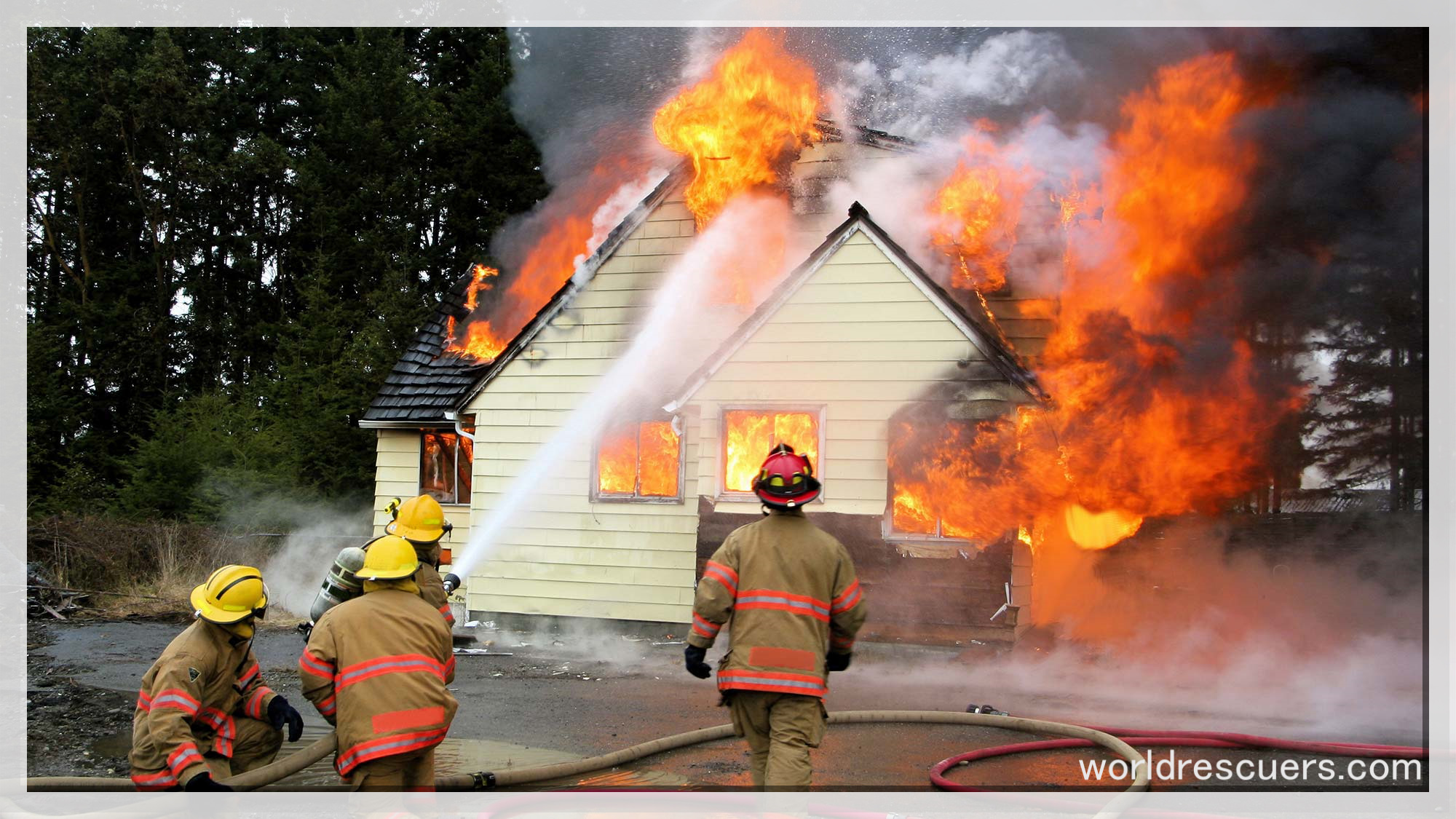 house fire decide Water first or people first