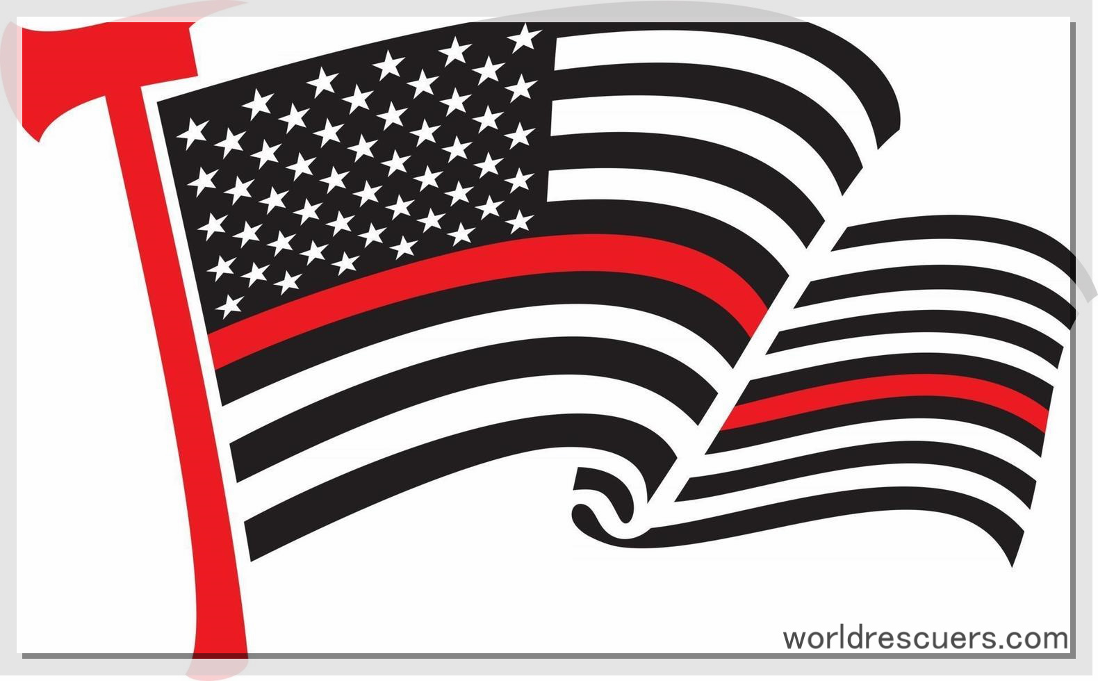 thin red line flag with axe vector
