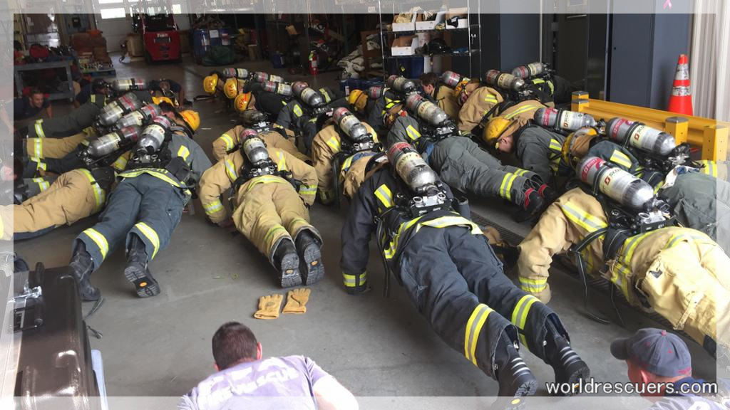 Firefighters training