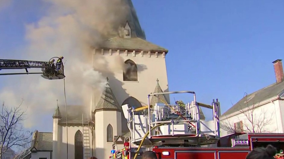 Fire in church