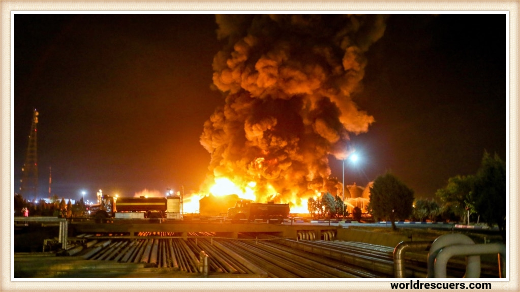 Fire at Oil Refinery