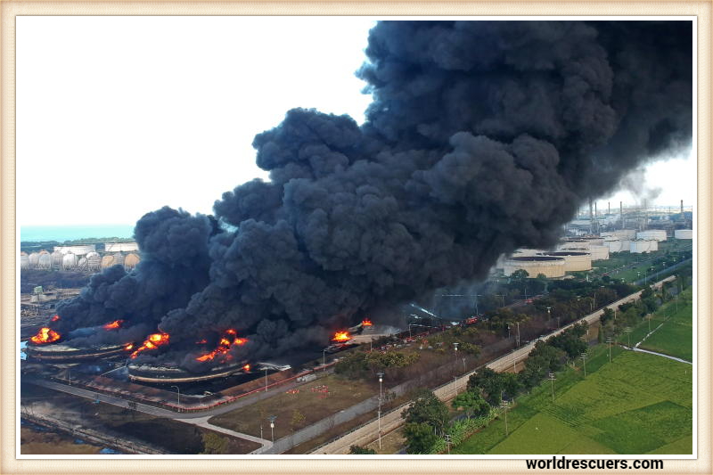 Fire at Oil Refinery
